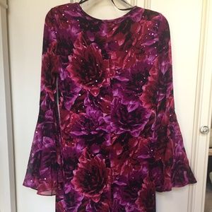 STYLE & CO. A-LINE FLOWING SLEEVE SPARKEL DRESS -